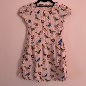 Girls/Kids Mini Biden Pink With Birds Formal Summer/Spring Dress